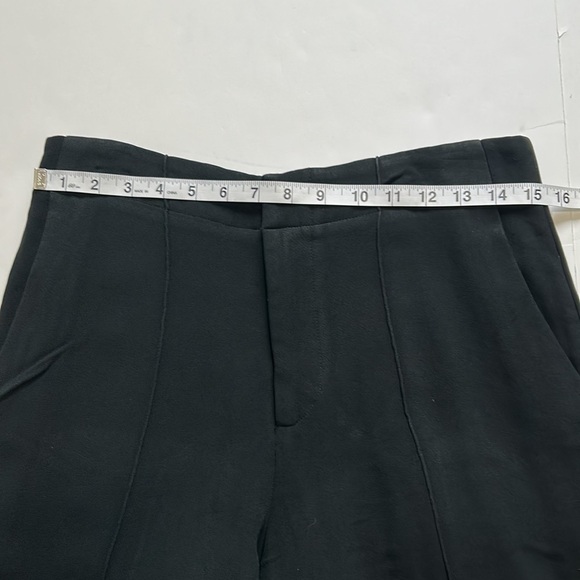 ALEXIS Black Wide Leg Culottes Crop Pant Pockets Heavyweight Designer Sz M - Picture 9 of 13
